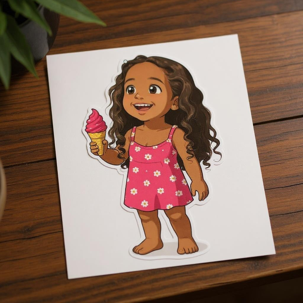 Summer Scoops - Custom Pet or Person Photo Sticker