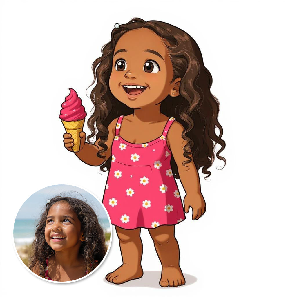 Summer Scoops - Custom Pet or Person Photo Sticker