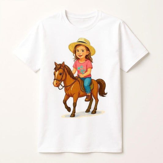 Custom Sweet Rider Photo T-shirt - Turn Your Child Into a Cartoon!