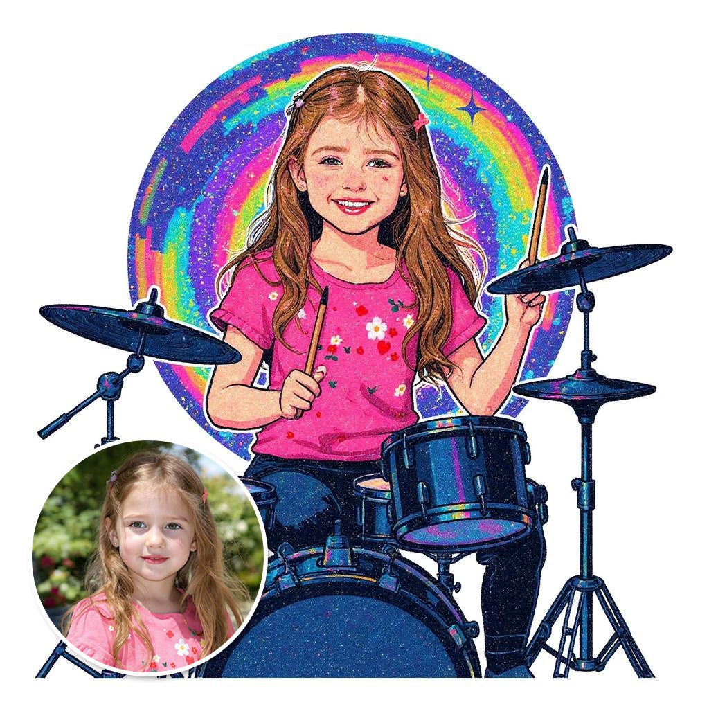 The Drummer - Custom Photo Sticker