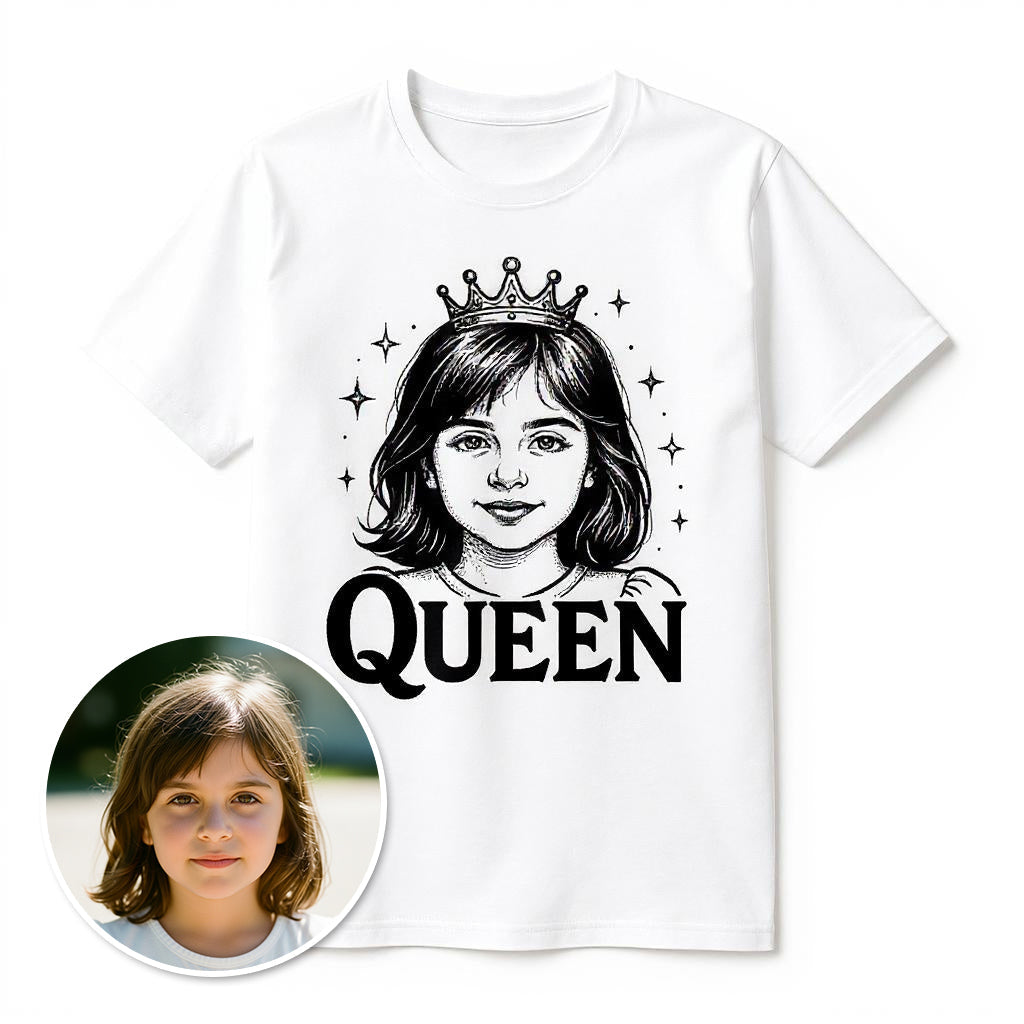 The Monochrome Queen - Custom Pet or Person Photo T-shirt