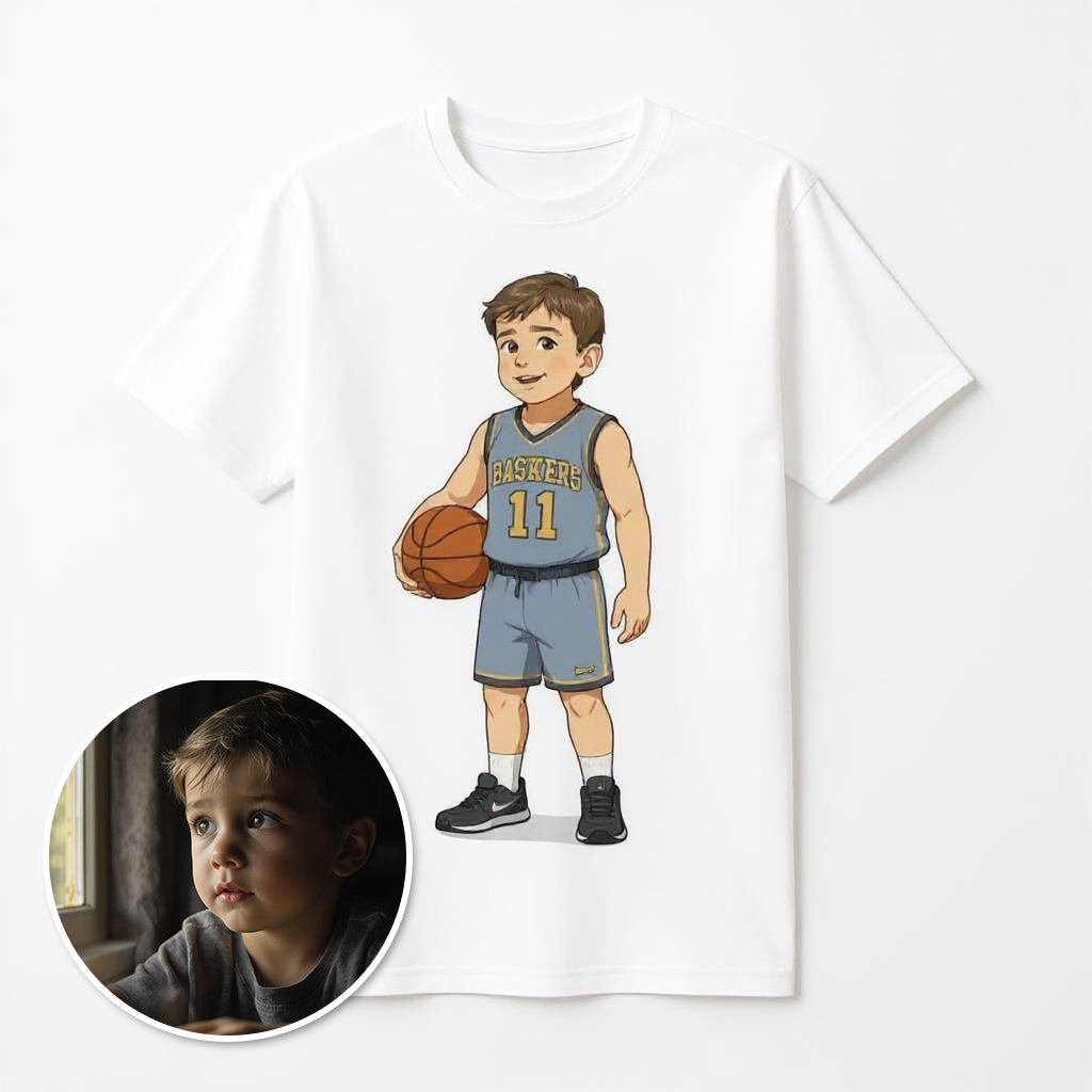 The Baller Basketball Star - Custom Pet or Person Photo T-shirt