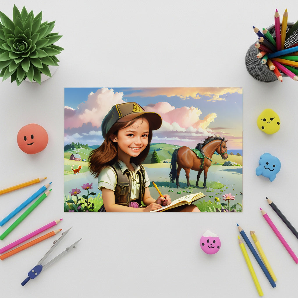 Horse Riding Postcard