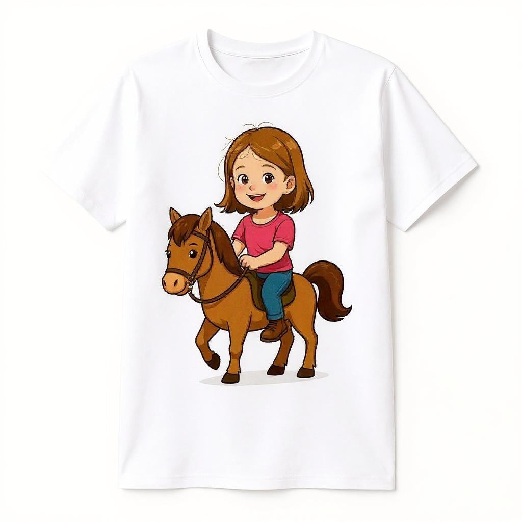 Custom Classic Rider Photo T-shirt - Turn Your Child Into a Cartoon!