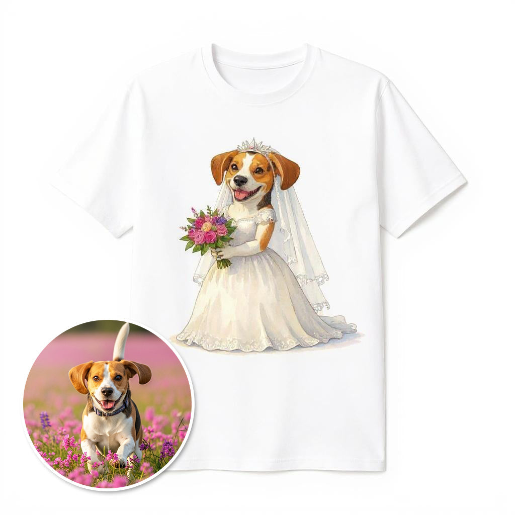 The Blushing Bride - Custom Pet Photo T-shirt