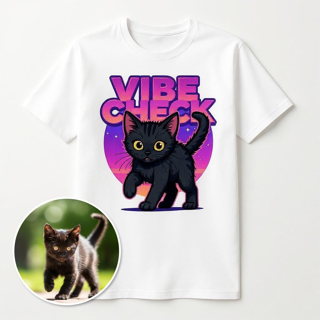 The Vibe Checker - Custom "Vibe Check" Pet or Person Photo T-shirt