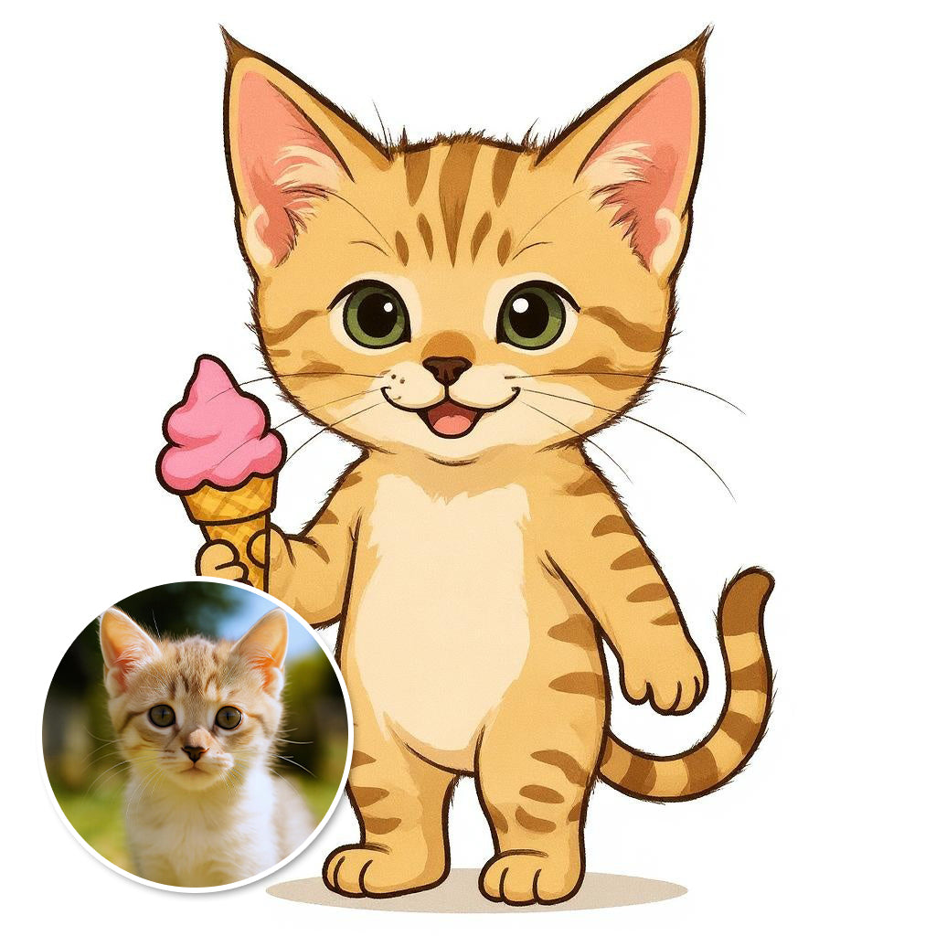 Summer Scoops - Custom Pet or Person Photo Sticker
