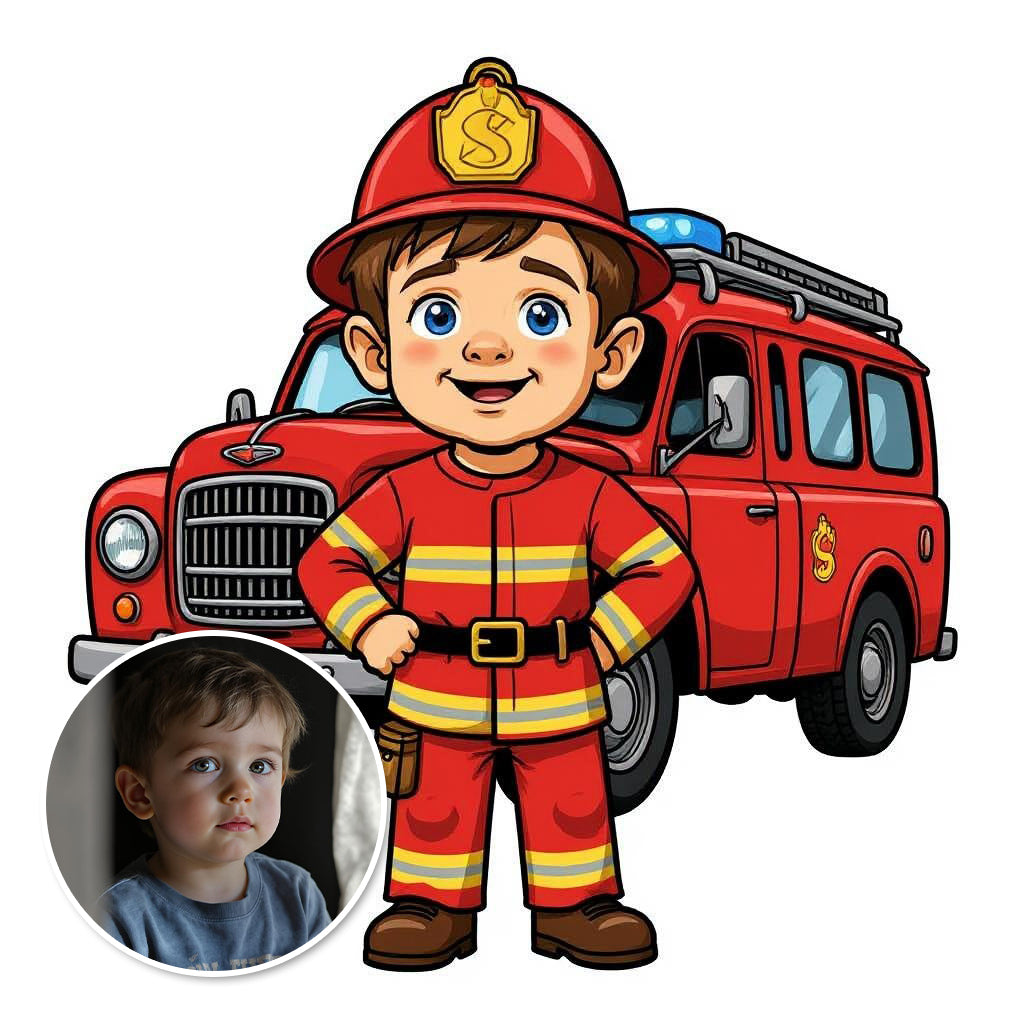 The Fire Chief - Custom Pet or Person Photo Sticker