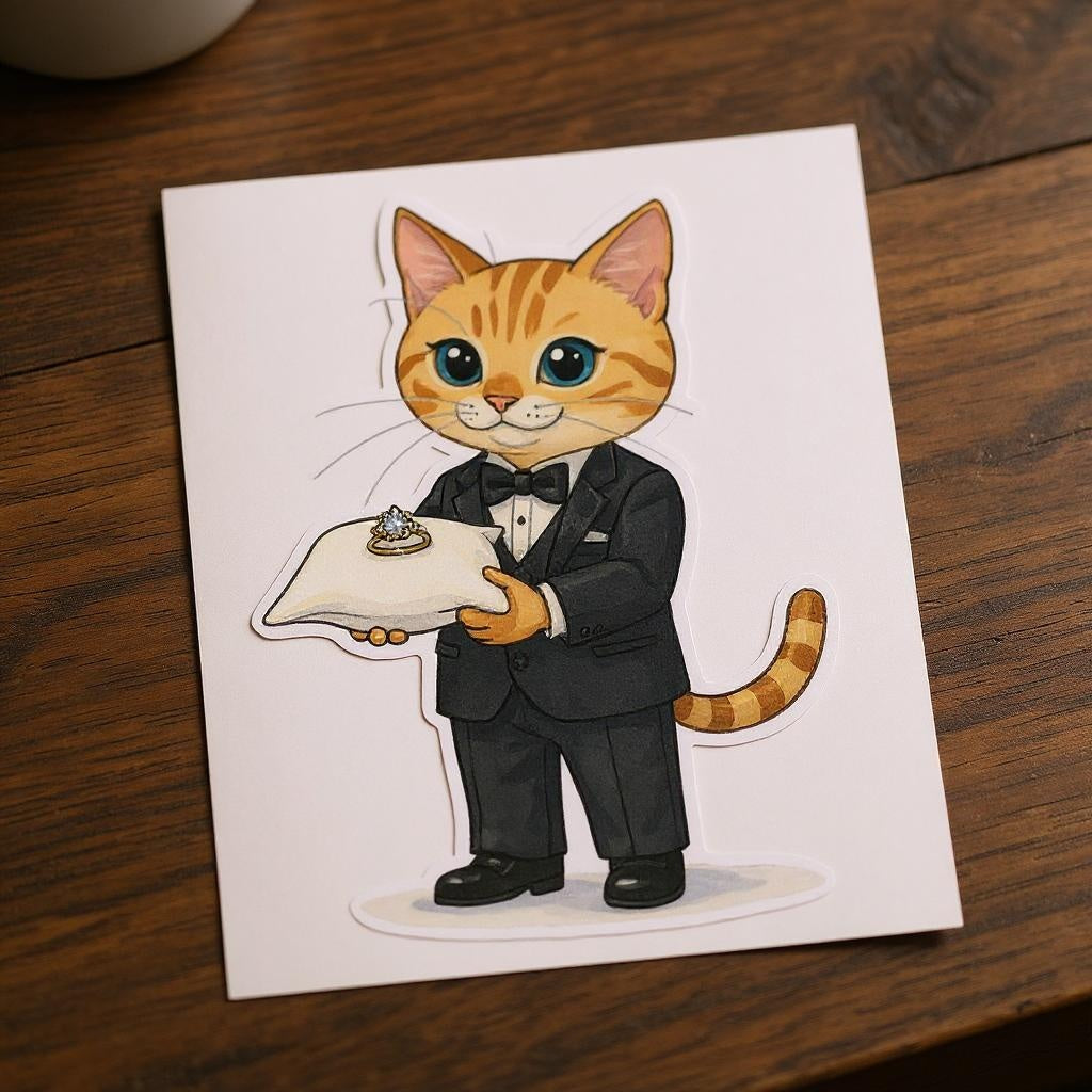 The Ring Bearer - Custom Pet or Person Portrait Photo Sticker