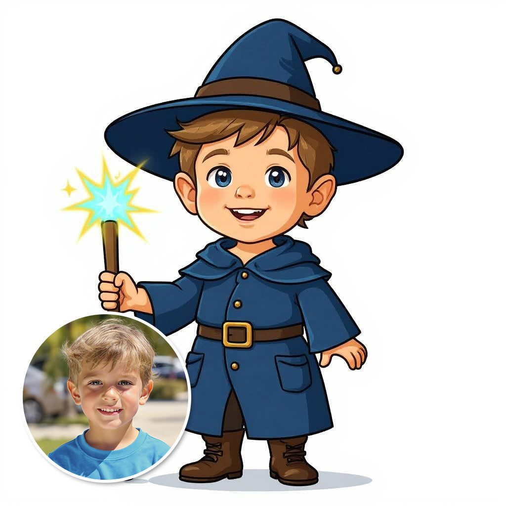 The Little Wizard - Custom Pet or Person Photo Sticker