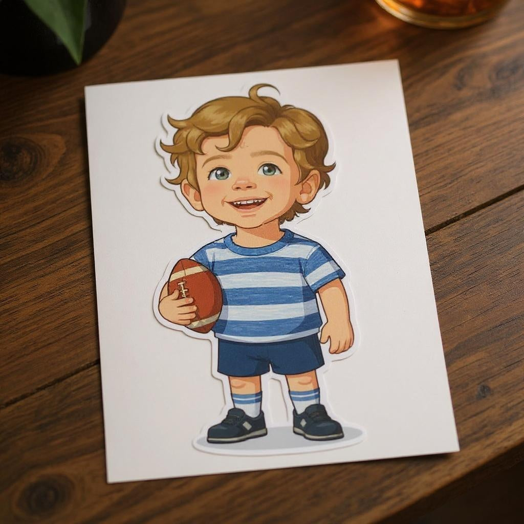 The Touchdown Champ - Custom Pet or Person Football Photo Sticker