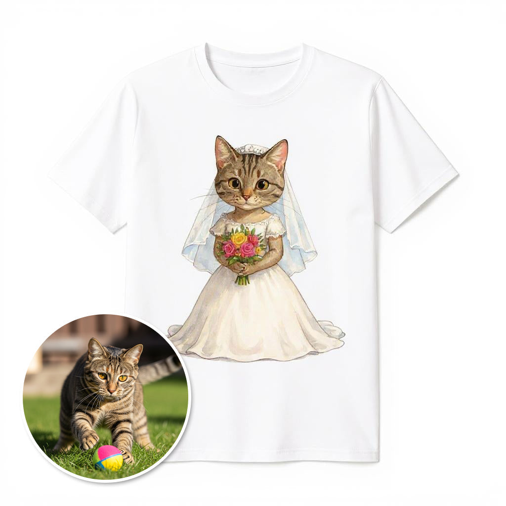 The Blushing Bride - Custom Pet Photo T-shirt