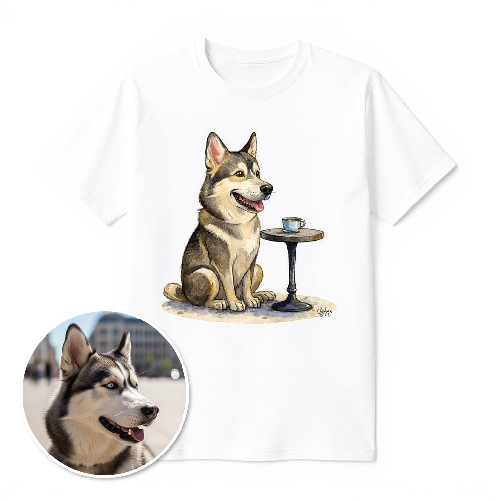 Cafe Cutie - Custom Pet or Person Photo T-shirt
