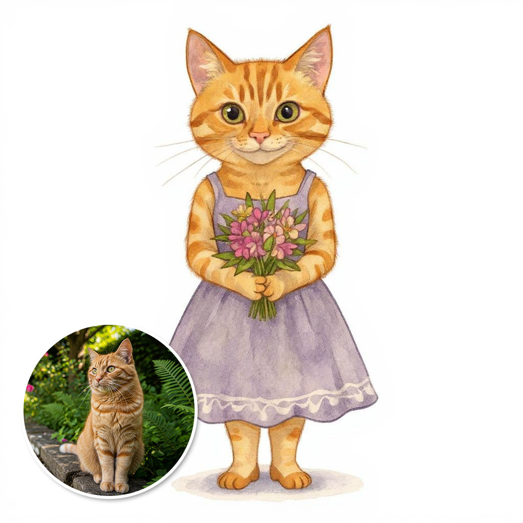 The Maid of Honor - Custom Pet or Person Portrait Photo Sticker