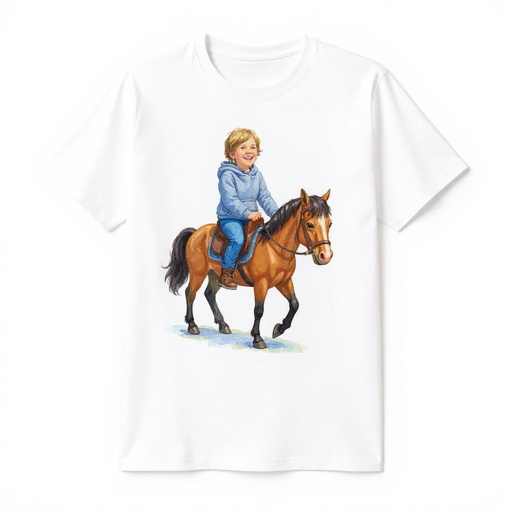 Custom Sweet Rider Photo T-shirt - Turn Your Child Into a Cartoon!