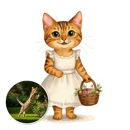 The Flower Girl - Custom Pet or Person Portrait Photo Sticker