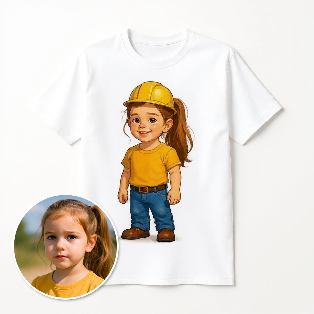 The Little Builder - Custom Pet or Person Photo T-shirt
