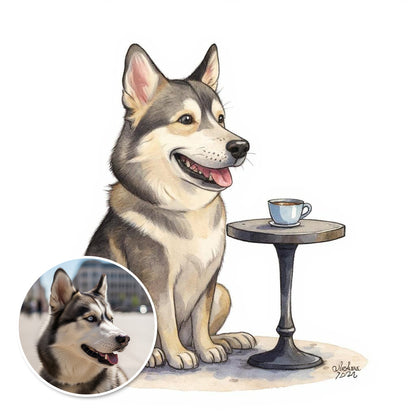 Cafe Cutie - Custom Pet or Person Photo Sticker