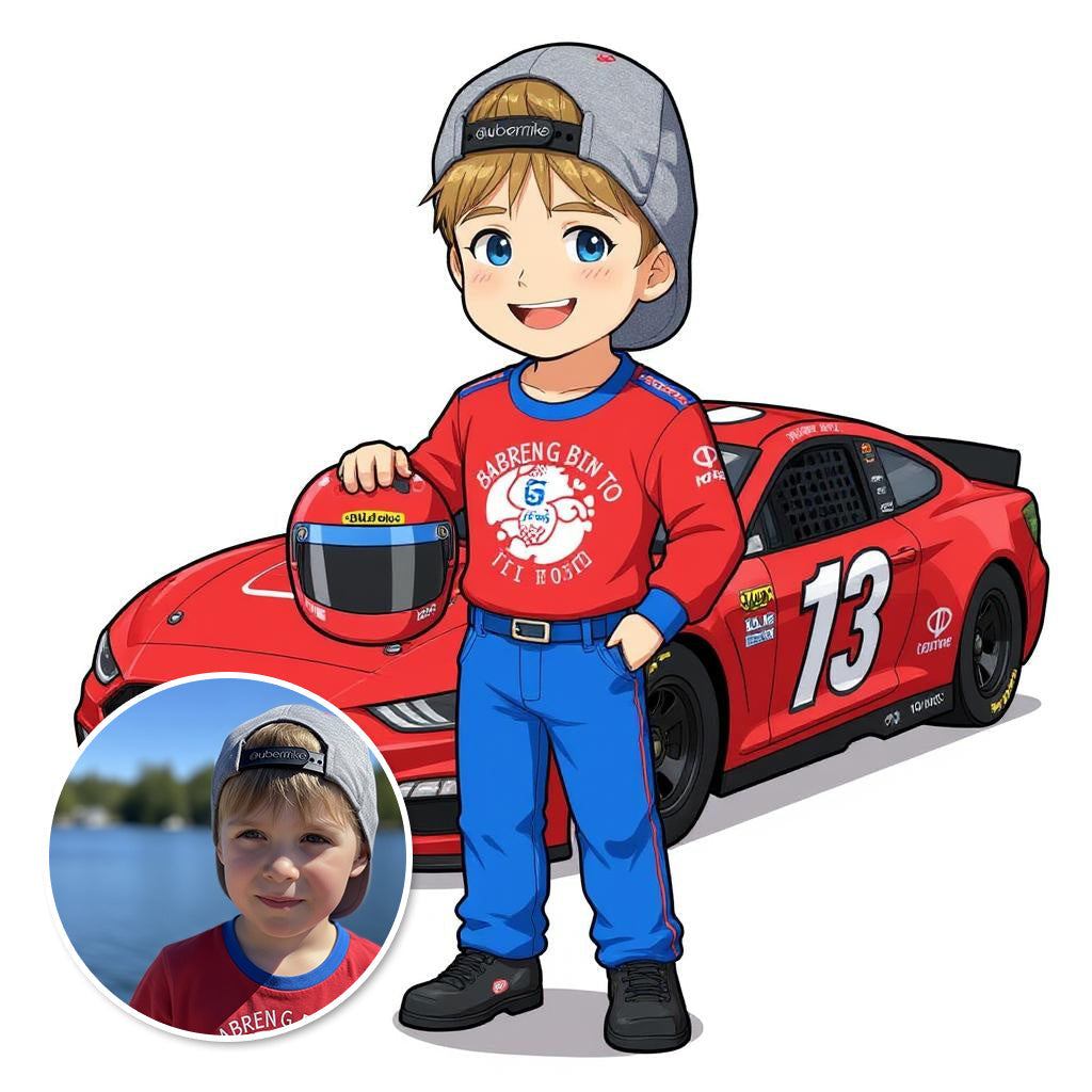 The Pro Racer - Custom Pet or Person Photo Sticker