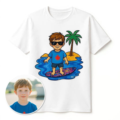 The Beach Bum - Custom Pet or Person Surfer Photo T-shirt