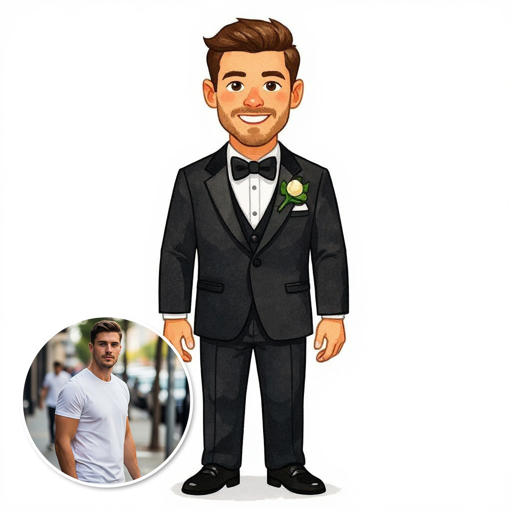 The Groomsman - Custom Pet or Person Portrait Photo Sticker
