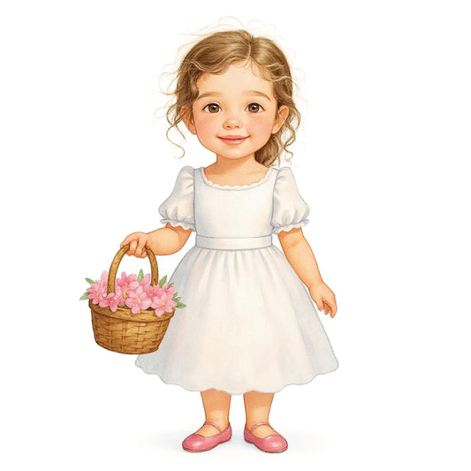 The Flower Girl - Custom Portrait Photo Sticker