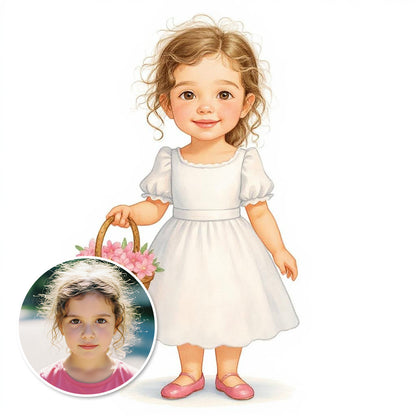The Flower Girl - Custom Pet or Person Portrait Photo Sticker