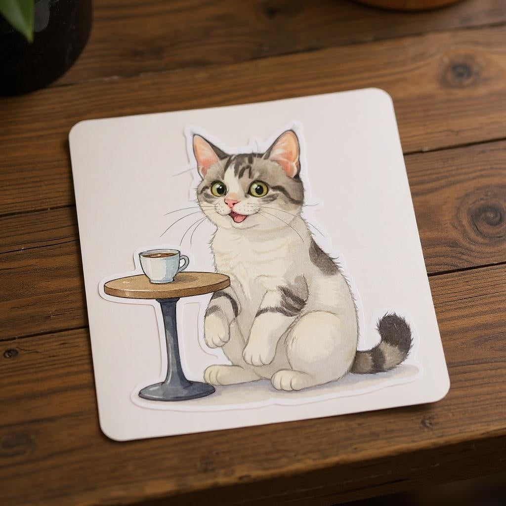 Cafe Cutie - Custom Pet or Person Photo Sticker