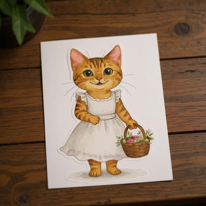 The Flower Girl - Custom Pet or Person Portrait Photo Sticker