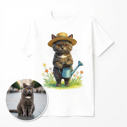 The Green Thumb Gardener- Custom Pet or Person Photo T-shirt