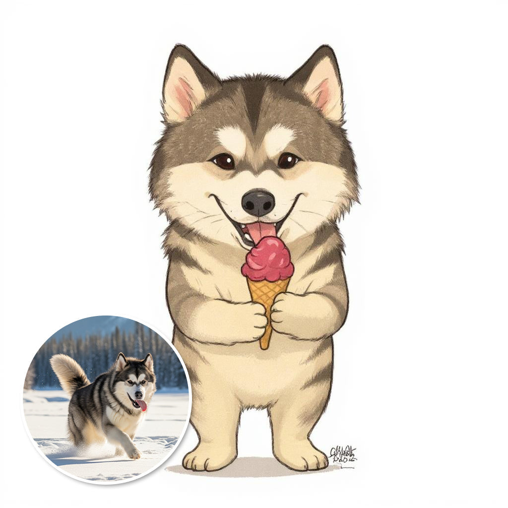 Summer Scoops - Custom Pet or Person Photo Sticker