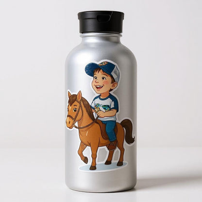 Custom Sweet Rider Photo Sticker - Turn Your Child Into a Cartoon!