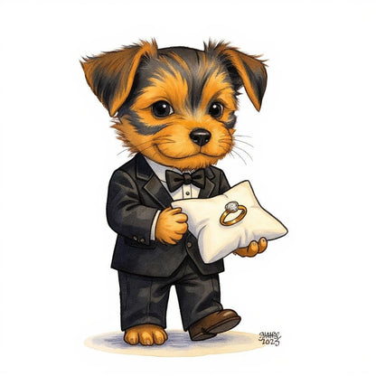 The Ring Bearer - Custom Pet or Person Portrait Photo Sticker
