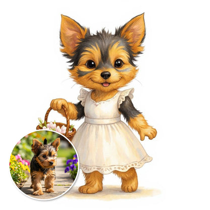 The Flower Girl - Custom Pet or Person Portrait Photo Sticker