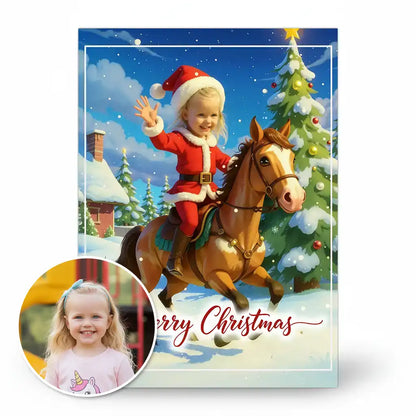 The Christmas Rider - Personalized Greeting Card