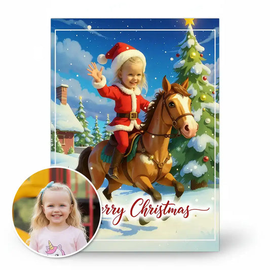 The Christmas Rider - Personalized Greeting Card