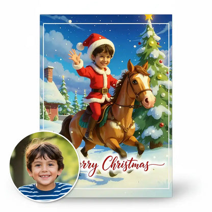 The Christmas Rider - Personalized Greeting Card
