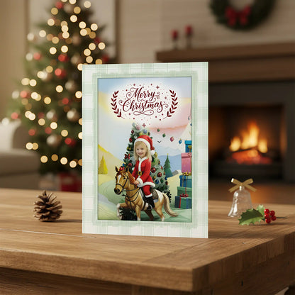 The Festive Rider - Personalized Greeting Card