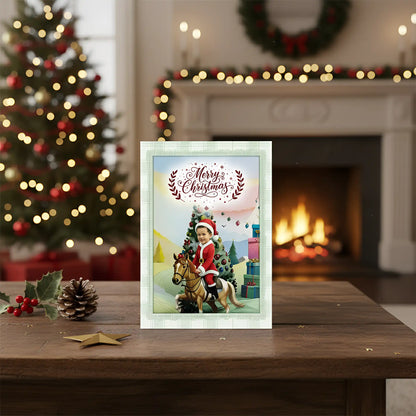 The Festive Rider - Personalized Greeting Card