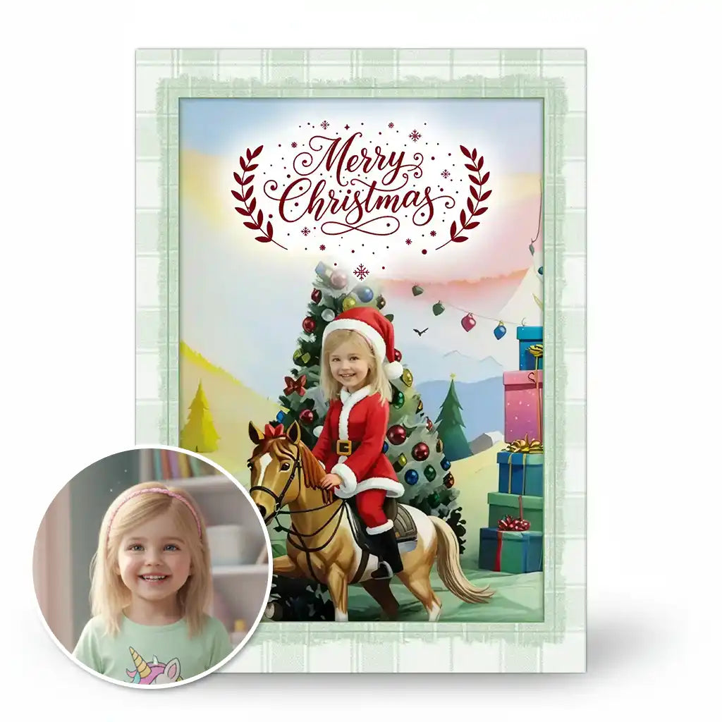 The Festive Rider - Personalized Greeting Card