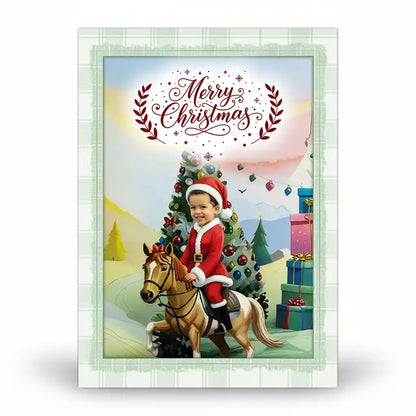 The Festive Rider - Personalized Greeting Card