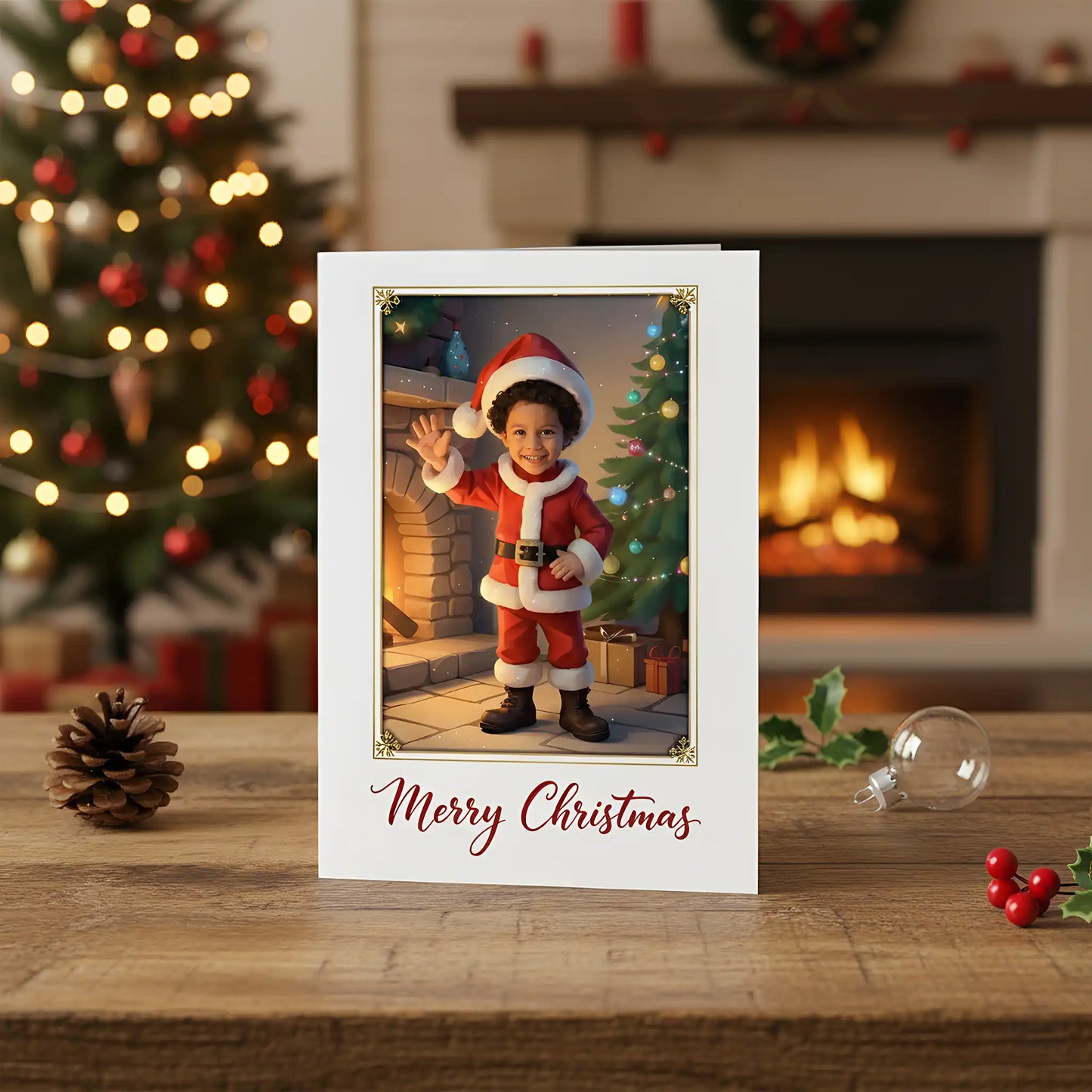 The Junior Santa - Personalized Greeting Card