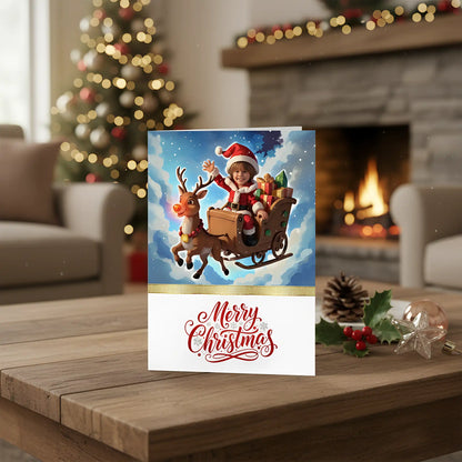 The Sleigh Rider - Personalized Greeting Card