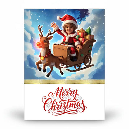 The Sleigh Rider - Personalized Greeting Card