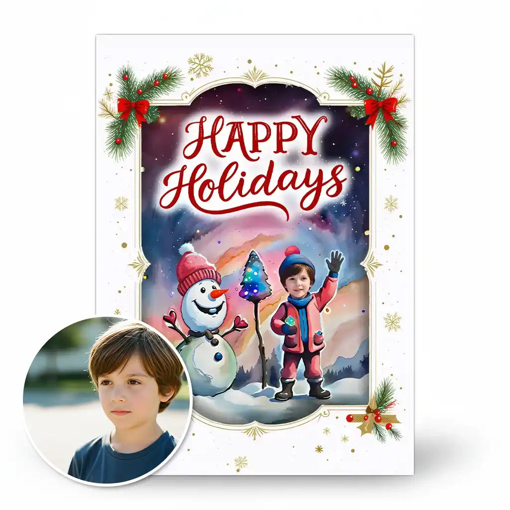 The Snowman - Personalized Greeting Card