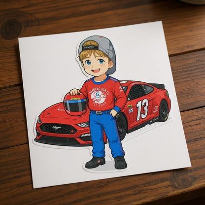 The Pro Racer - Custom Pet or Person Photo Sticker