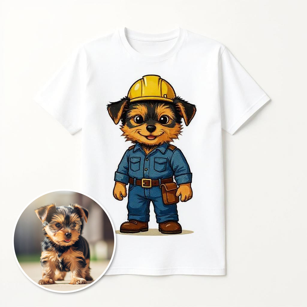 The Little Builder - Custom Pet or Person Photo T-shirt