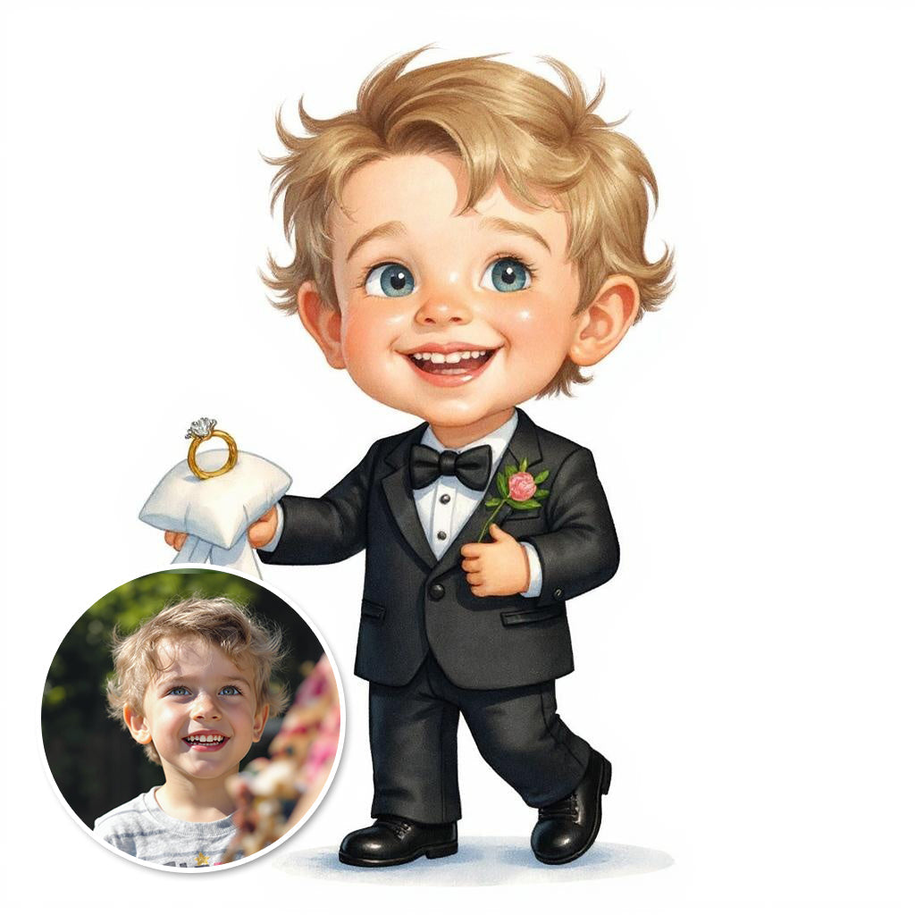 The Ring Bearer - Custom Pet or Person Portrait Photo Sticker