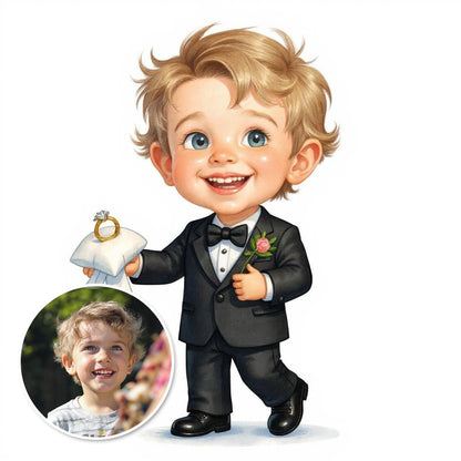 The Ring Bearer - Custom Pet or Person Portrait Photo Sticker