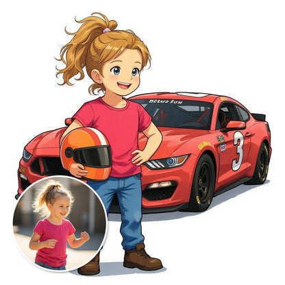 The Pro Racer - Custom Pet or Person Photo Sticker